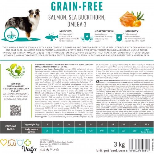 Корм сухий Brit Care Dog Grain-free Adult для дорослих собак малих і середніх порід беззерновий з лососем 12 кг 172198 фото