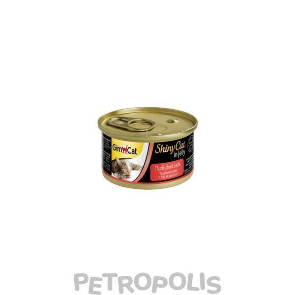 GimCat Shiny Cat - влажный корм для взрослых кошек с тунцом и лососем 70 г G-414317 /195 фото