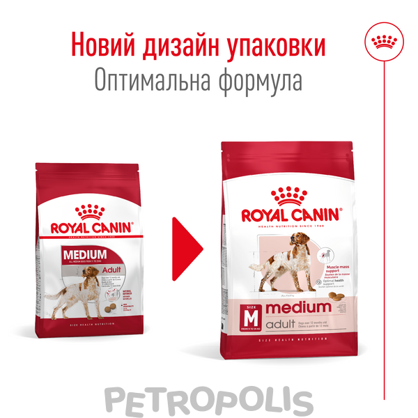 Сухий корм для собак Royal Canin MEDIUM ADULT 15 кг 30041500 фото