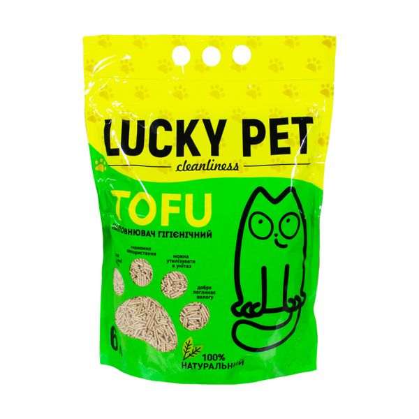 Наповнювач Lucky Pet з тофу для котячого туалету, гіпоалергений, 6 л 193062 фото