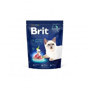 Корм сухий Brit Premium by Nature Cat Sensitive для котів із чутливим травленням з ягням 300 г 171849 фото