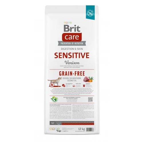 Корм сухий Brit Care Dog Grain-free Sensitive для собак з чутливим травленням беззерновий з олениною 12 кг 172210 фото