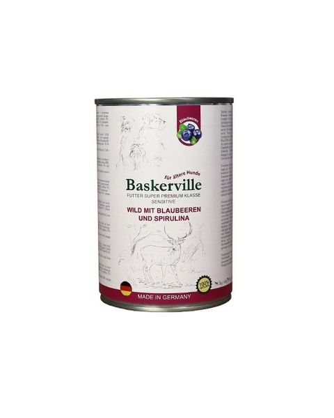 Baskerville HF Sensitive Wild Mit Blaubeeren und Spirulina. Оленина з чорницею та спіруліною, 400g 21564 фото