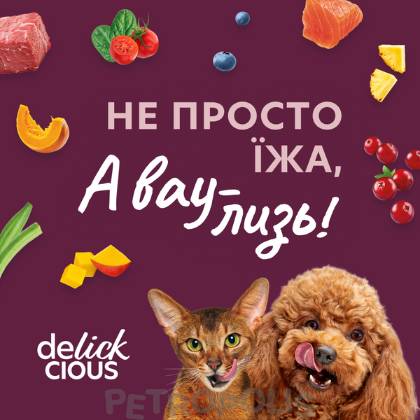 Delickcious Duck, Chicken Fillet & Spinach in Sauce - вологий корм для дорослих котів шматочки з качкою, курячим філе і шпинатом в соусі B5410101 фото
