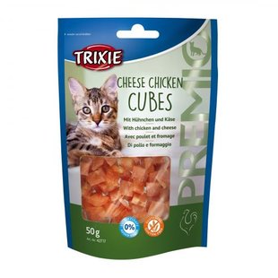 Ласощі Trixie Premio Cheese Chicken Cubes для котів, сир і курка, 50 г 1111136713 фото