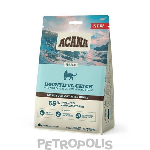 Acana Bountiful Catch - сухой корм для взрослых кошек на основе лосося, сельди, хека и форели 340 г a71441 фото