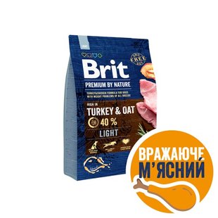 Корм сухий Brit Premium Dog Light для собак з надмірною вагою з індичкою 3 кг 170839/6581 фото