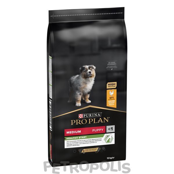 Purina Pro Plan Puppy Medium Healthy Start - сухой корм для щенков средних пород с курицей 12 кг 12375807 фото