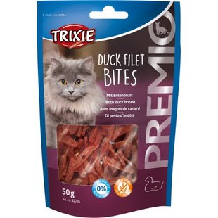 Ласощі Trixie Premio Duck Filet Bites для котів, з сушеного філе качки, 50 г 1111136712 фото