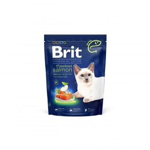 Корм сухий Brit Premium by Nature Cat Sterilized Salmon для стерилізованих котів з лососем 300 г 171848 фото