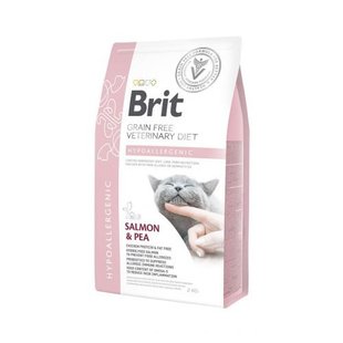 Сухий корм Brit GF VetDiet Cat Hypoallergenic для котів, з харчовою алергією та непереносимістю, з лососем та горохом, 2 кг 1111152749 фото