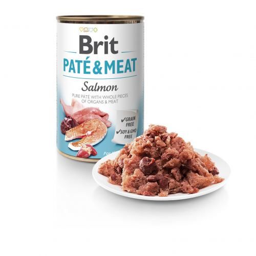 Корм вологий Brit Care Pate and Meat для дорослих собак з лососем 400 г 100864/100071/0267 фото