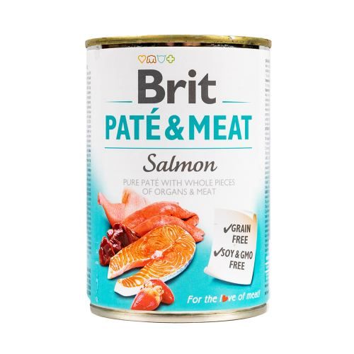 Корм вологий Brit Care Pate and Meat для дорослих собак з лососем 400 г 100864/100071/0267 фото