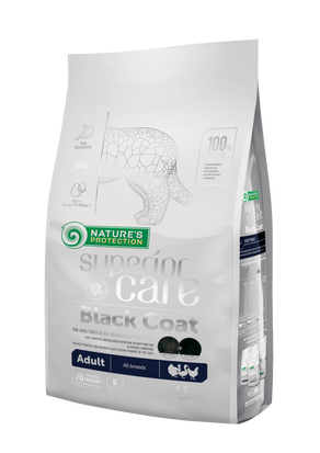 Nature's Protection Superior Care Black Coat Adult All Breeds - сухий корм для дорослих собак всіх порід з чорним забарвленням шерсті 1.5кг NPSC45790 фото