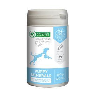 Минеральная кормовая добавка для щенков и молодых собак Nature's Protection Puppy minerals, 100 табл. CAN63292 фото