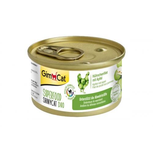 Вологий корм GimCat Shiny Cat Superfood для котів, курка та яблуко, 70 г 1111146614 фото