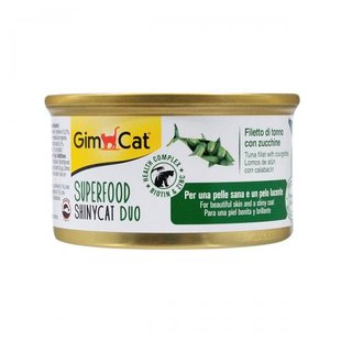 Вологий корм GimCat Shiny Cat Superfood для котів, тунець та цукіні, 70 г 1111146616 фото