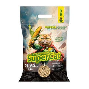 Кукурудзяний наповнювач SuperCat комкуючий для котячих туалетів, 5 кг 3540 фото