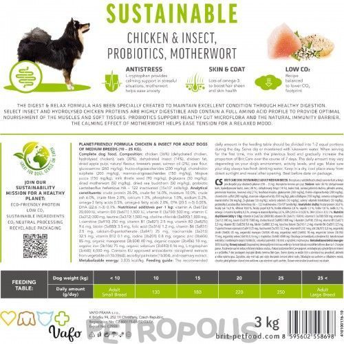 Brit Care Dog Sustainable Adult Medium Breed - сухий корм для дорослих собак середніх порід з куркою та комахами 3 кг 172176 фото