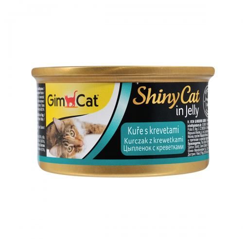 Вологий корм GimCat Shiny Cat для котів, курка і креветка, 70 г 1111137997 фото