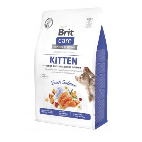 Корм сухий Brit Care Cat Grain Free Kitten Gentle Digestion Strong Immunity для кошенят для міцного імунітету з лососем 400 г 172541 фото