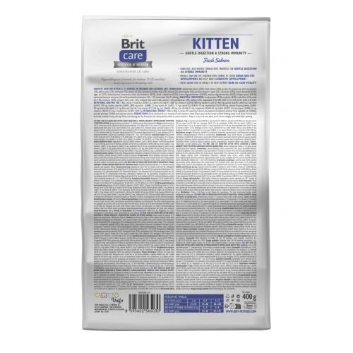 Корм сухий Brit Care Cat Grain Free Kitten Gentle Digestion Strong Immunity для кошенят для міцного імунітету з лососем 400 г 172541 фото