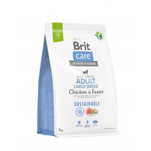 Корм сухий Brit Care Dog Sustainable Adult Large Breed для дорослих собак великих порід з куркою та комахами 1 кг 172181***** фото