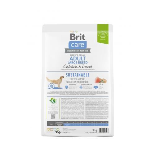 Корм сухий Brit Care Dog Sustainable Adult Large Breed для дорослих собак великих порід з куркою та комахами 1 кг 172181***** фото