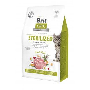 Корм сухий Brit Care Cat Grain Free Sterilized Immunity Support для стерилізованих котів для підтримки імунітету зі свининою 400 г 172544 фото