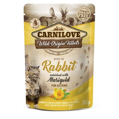 Корм вологий Carnilove Rabbit with Marigold д/кошенят кролик і календула 85 г 100479 Роздріб СПЕЦЦЕНА фото