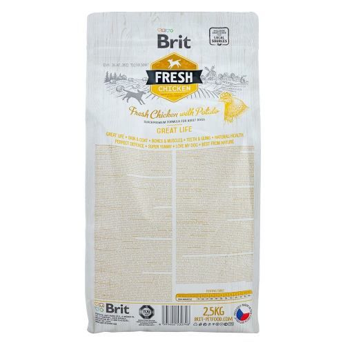 Сухий корм Brit Fresh для дорослих собак всіх порід, з куркою та картоплею, 2,5 кг 1111153742 фото