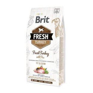 Сухий корм Brit Fresh для дорослих собак, із зайвою вагою, похилого віку, з індичкою та горохом, 2,5 кг 1111153748 фото