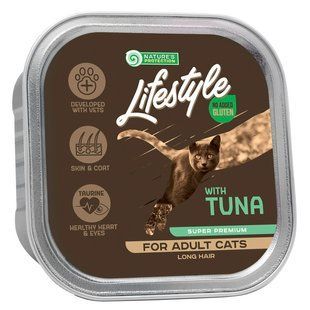Nature's Protection Lifestyle Long Hair with Tuna - вологий корм для дорослих довгошерстих котів з тунцем 85 г KIKLS45719 фото
