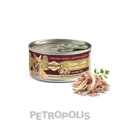 Carnilove Chicken & Lamb for Adult Cats - вологий корм для дорослих котів з куркою та ягням 100 г 100558/111281/8936 фото