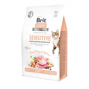 Корм сухий Brit Care Cat Grain Free Sensitive HDigestion Delicate Taste для котів з чутливим травленням індичка та лосось 400 г 171283/0716 фото