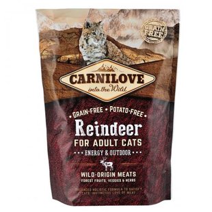 Корм сухий Carnilove Cat Energy and Outdoor для дорослих активних котів з північним оленем 400 г 170194/2263 фото