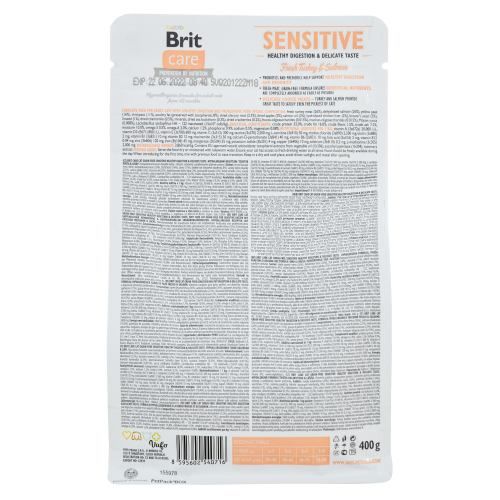 Корм сухий Brit Care Cat Grain Free Sensitive HDigestion Delicate Taste для котів з чутливим травленням індичка та лосось 400 г 171283/0716 фото