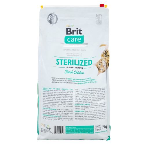 Корм сухой Brit Care Cat Grain Free Sterilized Urinary Health для стерелізованих котів з чутливим травленням з куркою 7 кг 171285/0723 фото