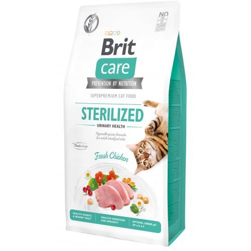 Корм сухой Brit Care Cat Grain Free Sterilized Urinary Health для стерелізованих котів з чутливим травленням з куркою 7 кг 171285/0723 фото