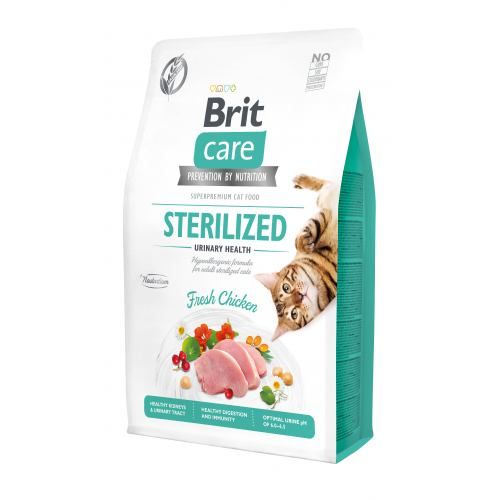 Корм сухий Brit Care Cat Grain Free Sterilized Urinary Health для стерилізованих котів з куркою 2 кг 171286/0730 фото