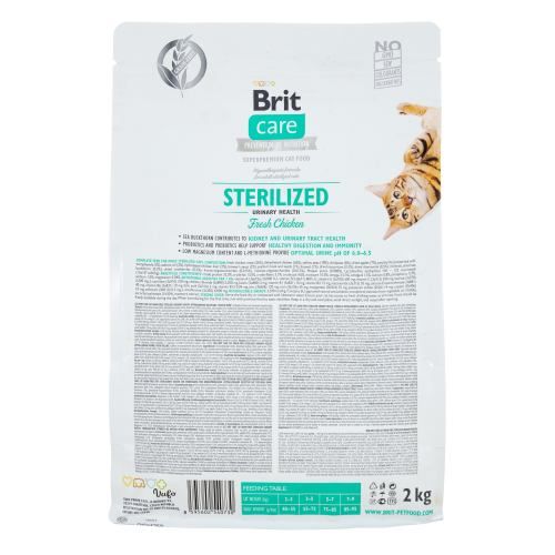 Корм сухий Brit Care Cat Grain Free Sterilized Urinary Health для стерилізованих котів з куркою 2 кг 171286/0730 фото