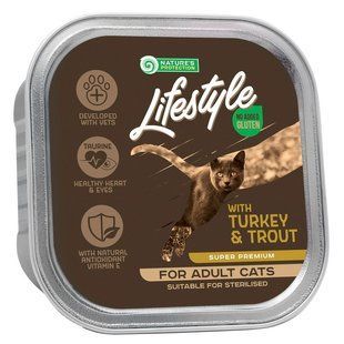 Nature's Protection Lifestyle Adult Sterilized Turkey&Trout - влажный корм для взрослых стерилизованных котов с индейкой и форелью 85 г KIKLS46086 фото