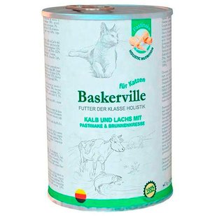 Baskerville KF Holistic Kalb und Lachs. Телятина та лосось для котів, 400g 21554 фото