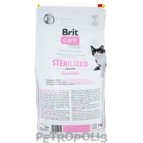 Brit Care Cat Grain Free Sterilized Sensitive - сухой корм для стерилизованных кошек с чувствительным пищеварением с кроликом 7 кг 171289/0754 фото