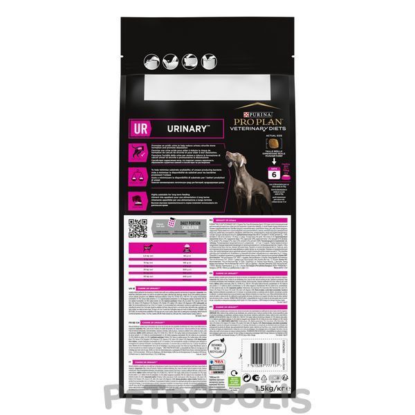 Purina Pro Plan Veterinary Diets UR Urinary - диетический сухой корм при заболеваниях мочевыводящей системы у взрослых собак 1,5 кг 12483252 фото