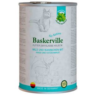 Baskerville KF Holistic Wild und Kaninchen. Оленина з кроликом для котів, 400g 21553 фото