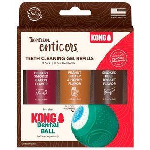 TropiClean Enticers Kong - набор гелей с разными вкусами для конгу для собак 3х14,8мл 005976 фото