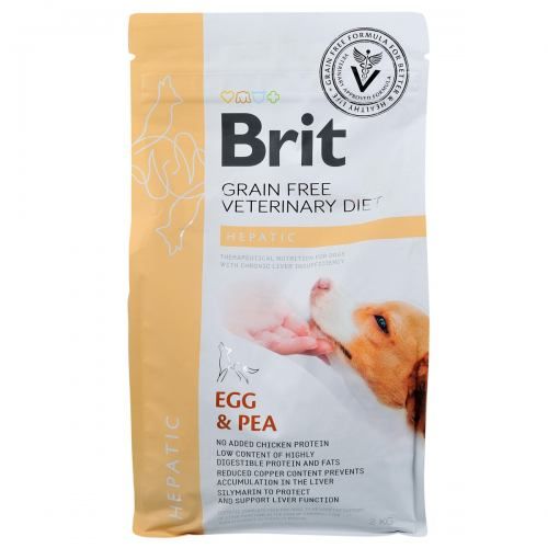 Сухий корм Brit GF VetDiet Dog Hepatic для собак, при хворобі печінки, з яйцем, горохом, бататом та гречкою, 2 кг 1111151948 фото