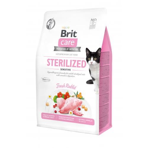 Корм сухий Brit Care Cat Grain Free Sterilized Sensitive для стерилізованих котів з чутливим травленням з кроликом 400 г 171291/0778 фото