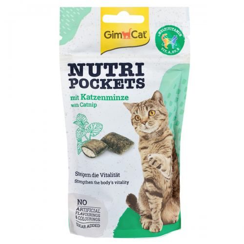 Вітамінні ласощі GimCat Nutri Pockets для котів, котяча м'ята і мультивітамін, 60 г 1111138662 фото